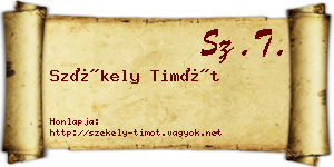 Székely Timót névjegykártya